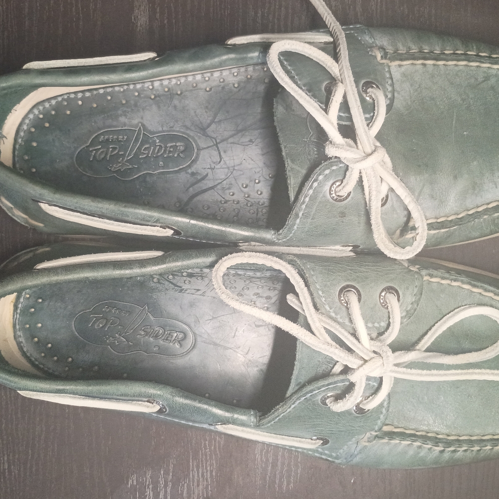 Sperry Teal Boat Shoes for Men 10.5M. Saltwater Washed Finish. NEW!!! - Picture 6 of 6